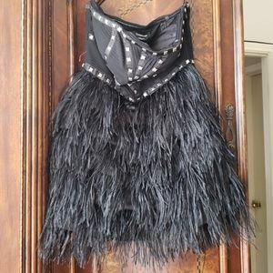 NEW BEBE Mini Feather Dress